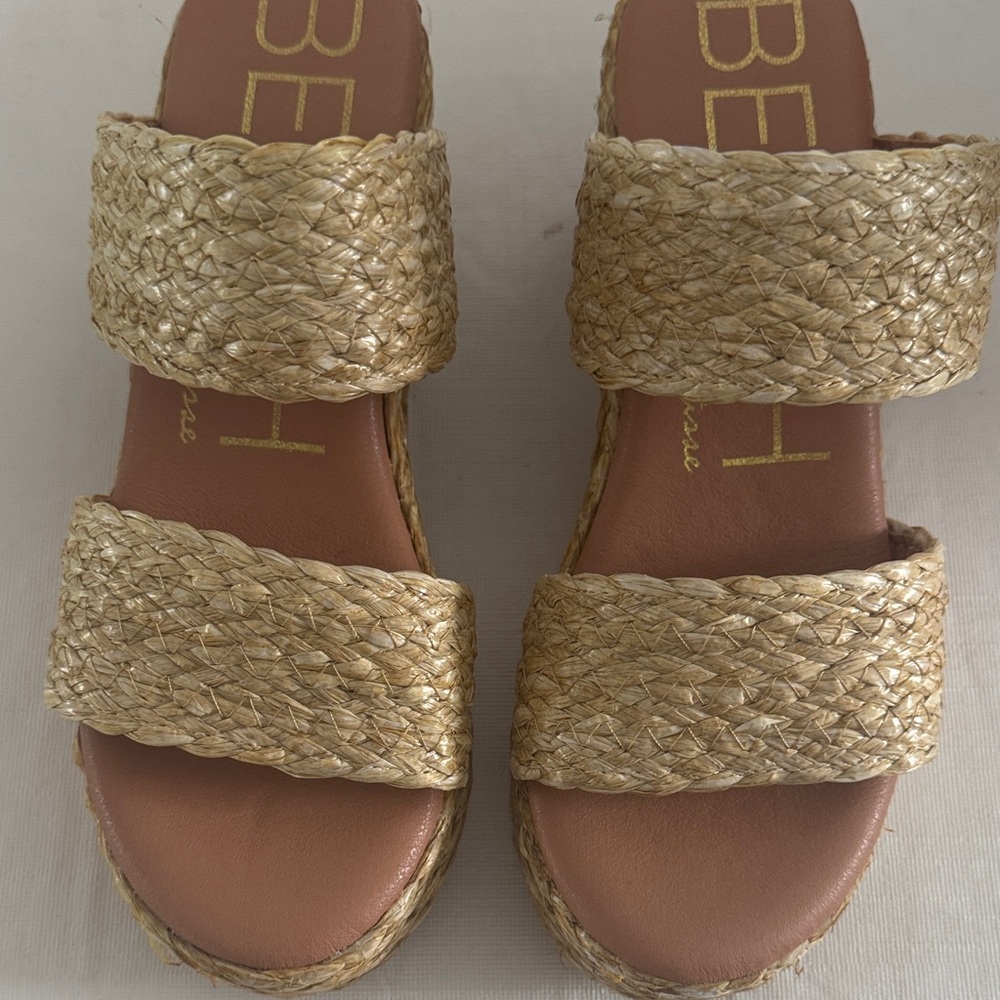 Women's Beige Woven Sandals